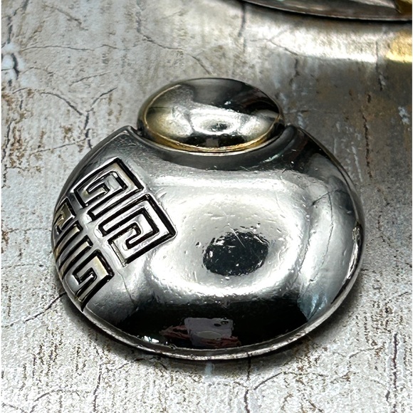 Vintage 80s Rare Givenchy Wide Cuff Two Tone Bracelet & Clip On Earrings Bundle - Picture 10 of 16